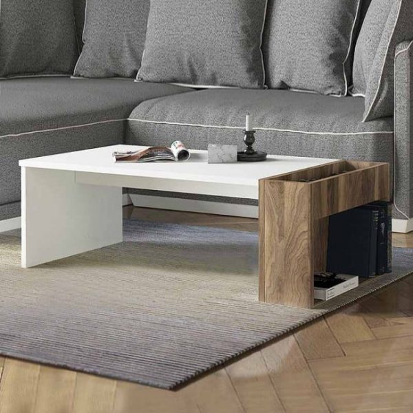 Melamine Coffee Table In White Walnut