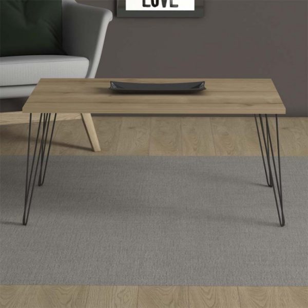 Metallic Melamine Coffee Table In Oak 2